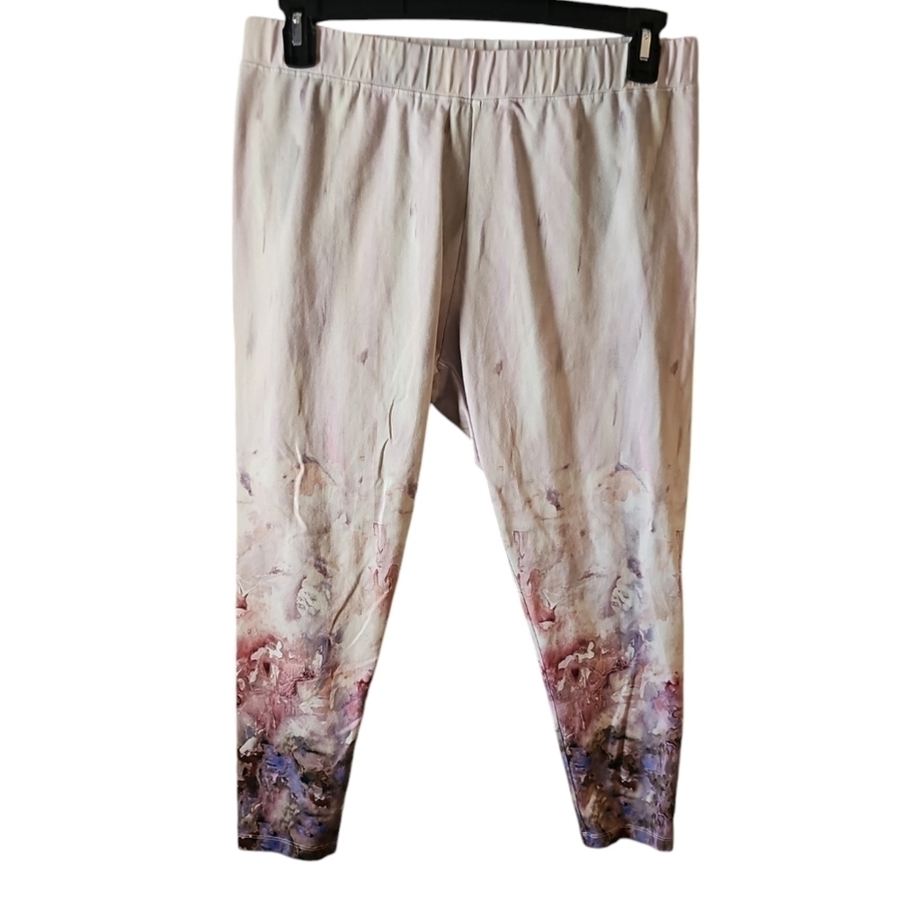 Soft Surroundings watercolor ombre print leggings pants sz large petite WP280 - Picture 3 of 6